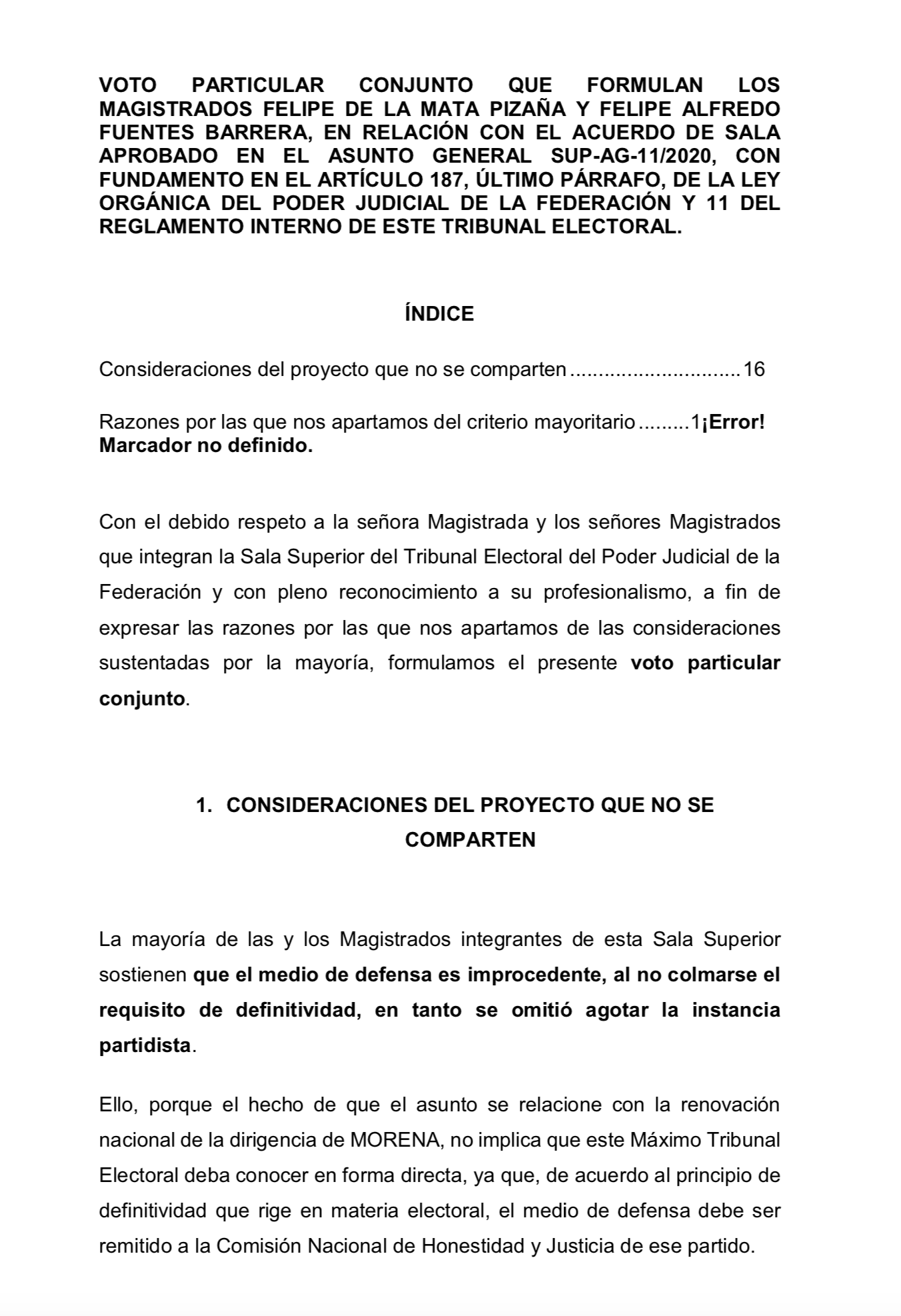VOTO PARTICULAR
