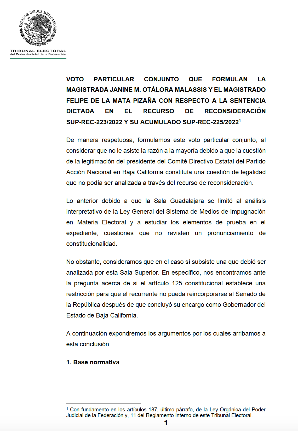 VOTO PARTICULAR