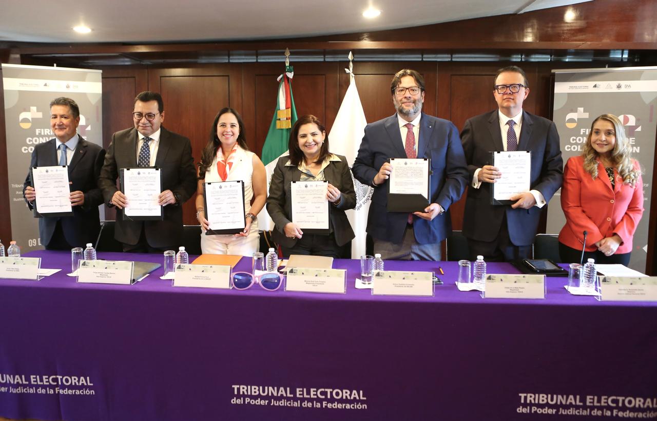 Firma TEPJF convenio de colaboración con la ANADE, el INCAM y la BMA