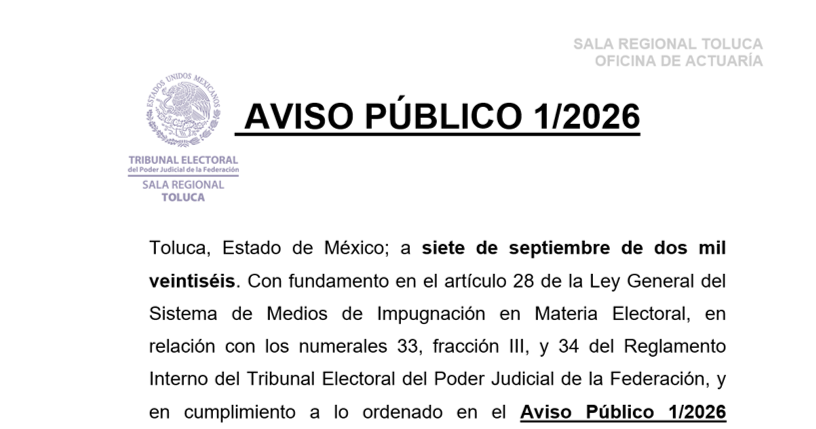 AVISO PÚBLICO 1/2026