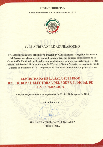 constancia_senado Mtra. Claudia Valle Aguilasocho 